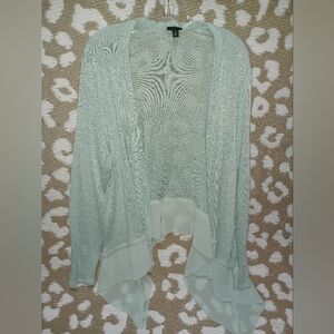 Torrid 2 Women's Light Green/Aqua Open Front Sweater